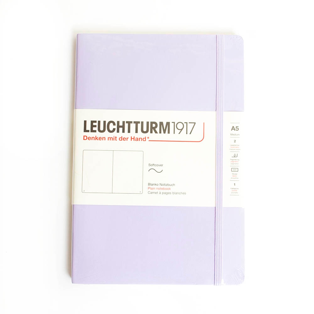 Leuchtturm, Journal, Art & School, Medium, A5, Softcover, Plain, 443481, Lilac